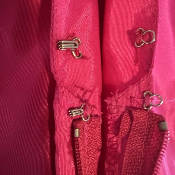 VTG Alfred Angelo Dress Small 80s Hot Pink Satin Bridesmaid Prom USA Union Made - Picture 10 of 16